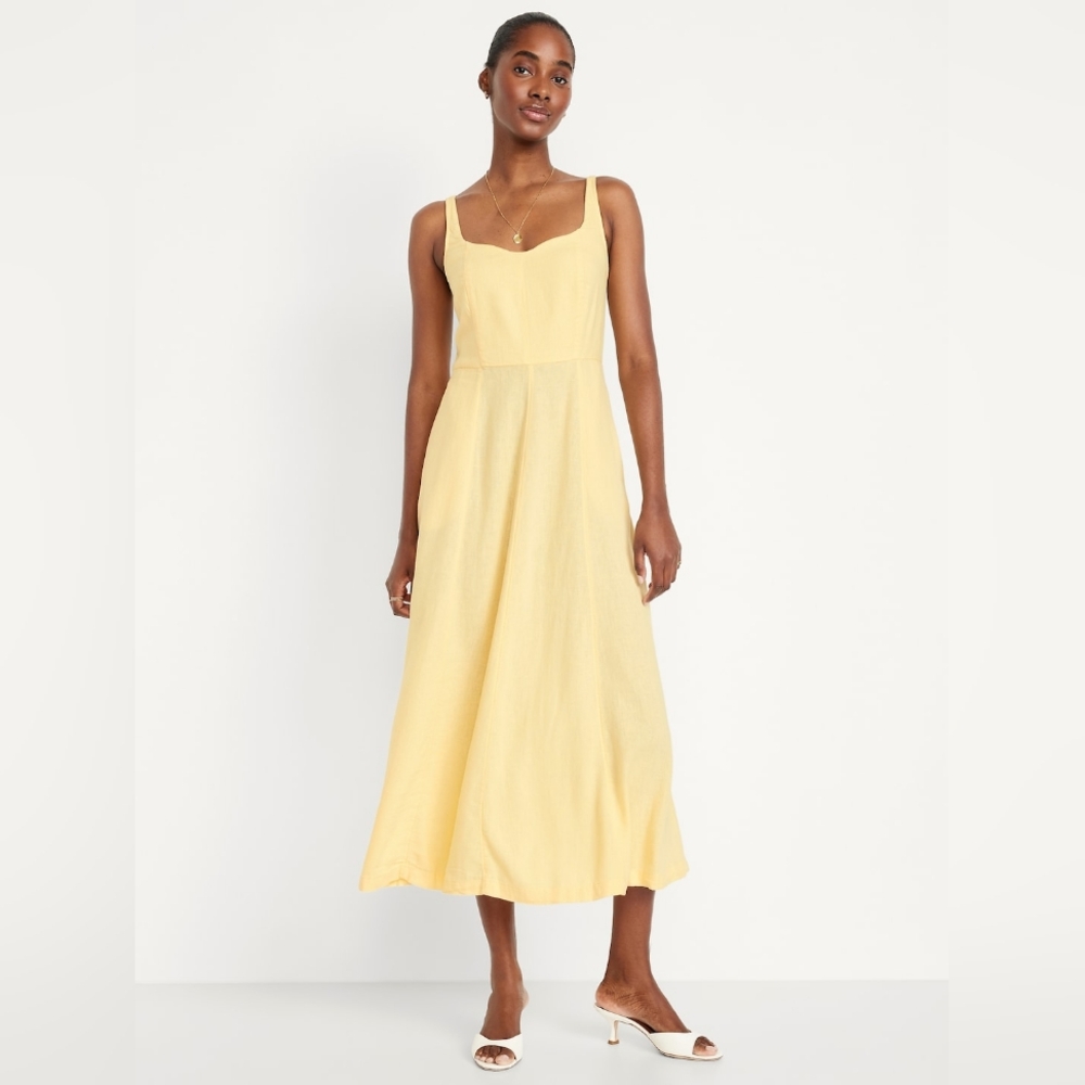 Old Navy butter Yellow Midi Dress - Picture 2 of 7